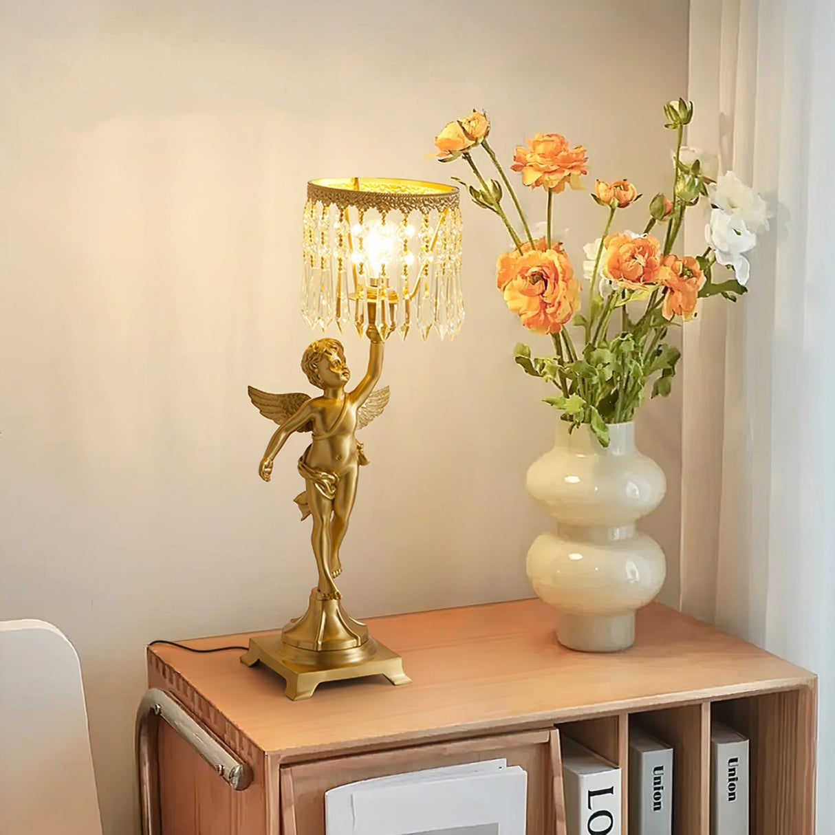 Baroque Table Lamp  Crystal Prism Angel Design - Product detail 7