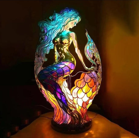 Stained Glass Owl Lamp  Artisan Mosaic Night Light - Product detail 14