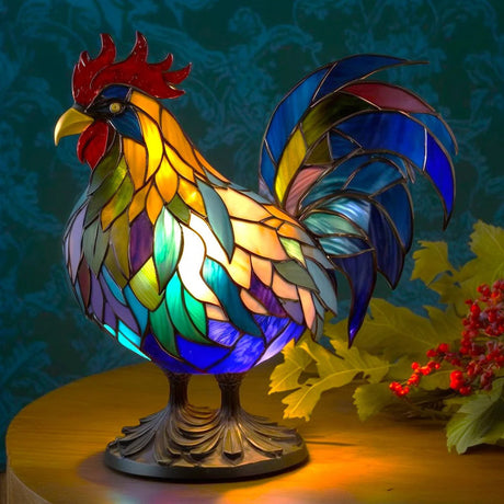 Stained Glass Owl Lamp  Artisan Mosaic Night Light - Product detail 10