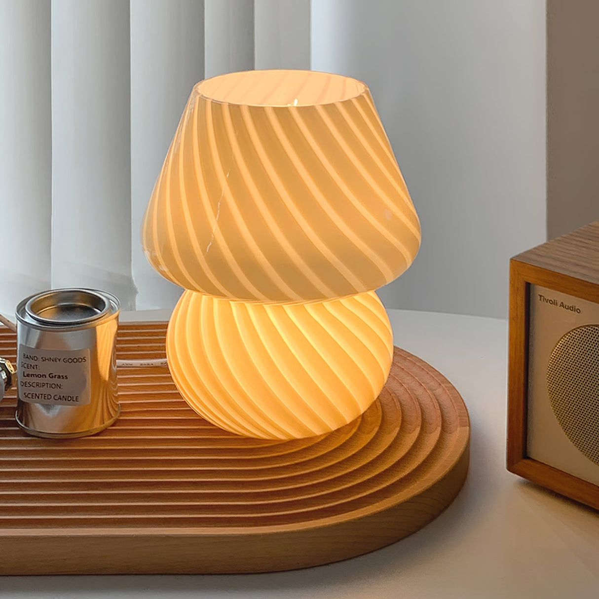 Glass Table Lamp  Spiral Pattern Design - Product detail 20