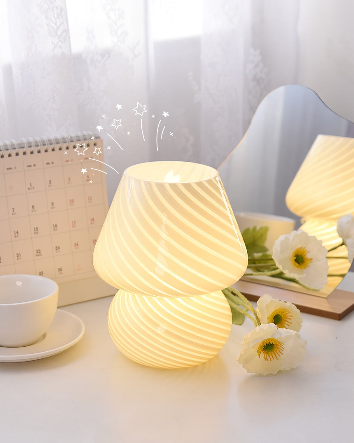 Glass Table Lamp  Spiral Pattern Design - Product detail 25