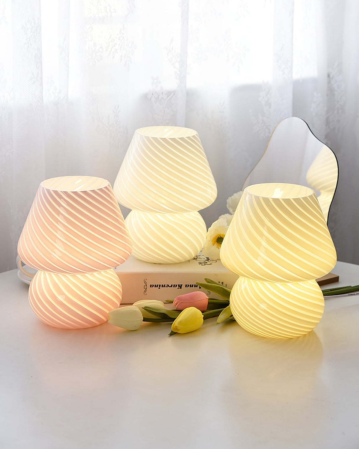 Glass Table Lamp  Spiral Pattern Design - Product detail 29
