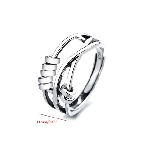 Sterling Silver Fidget Ring  Dual Band Spinner Design - Product detail 4