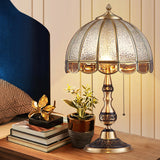 Victorian Table Lamp  Textured Glass Dome Shade - Product detail 6