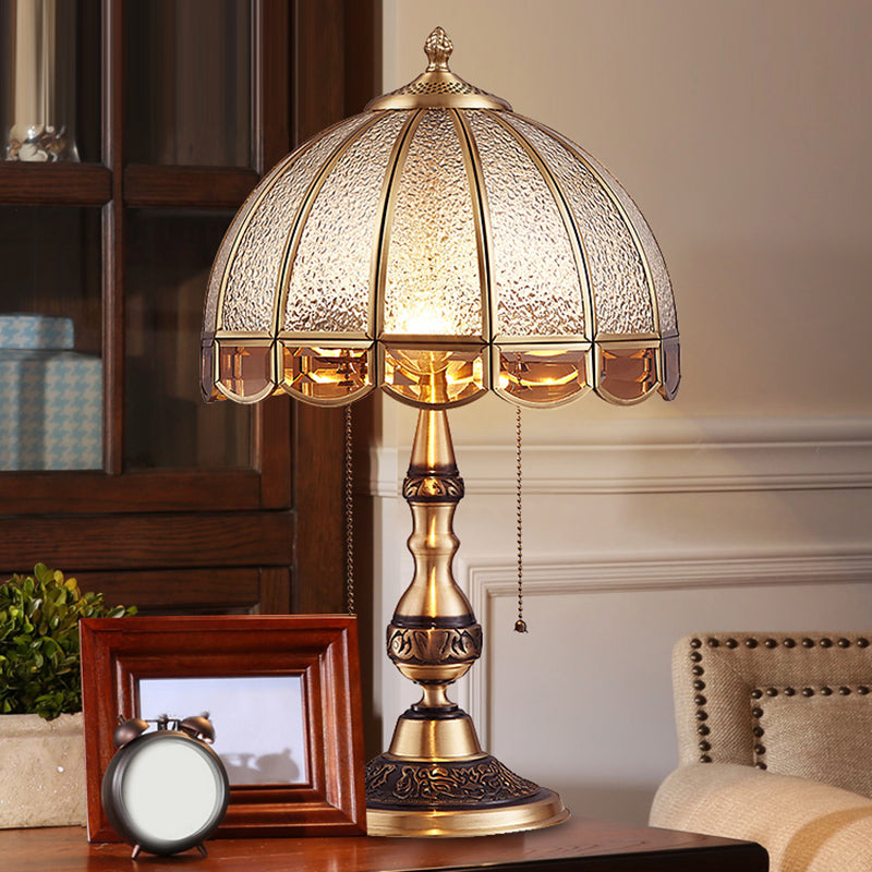 Victorian Table Lamp  Textured Glass Dome Shade - Product example