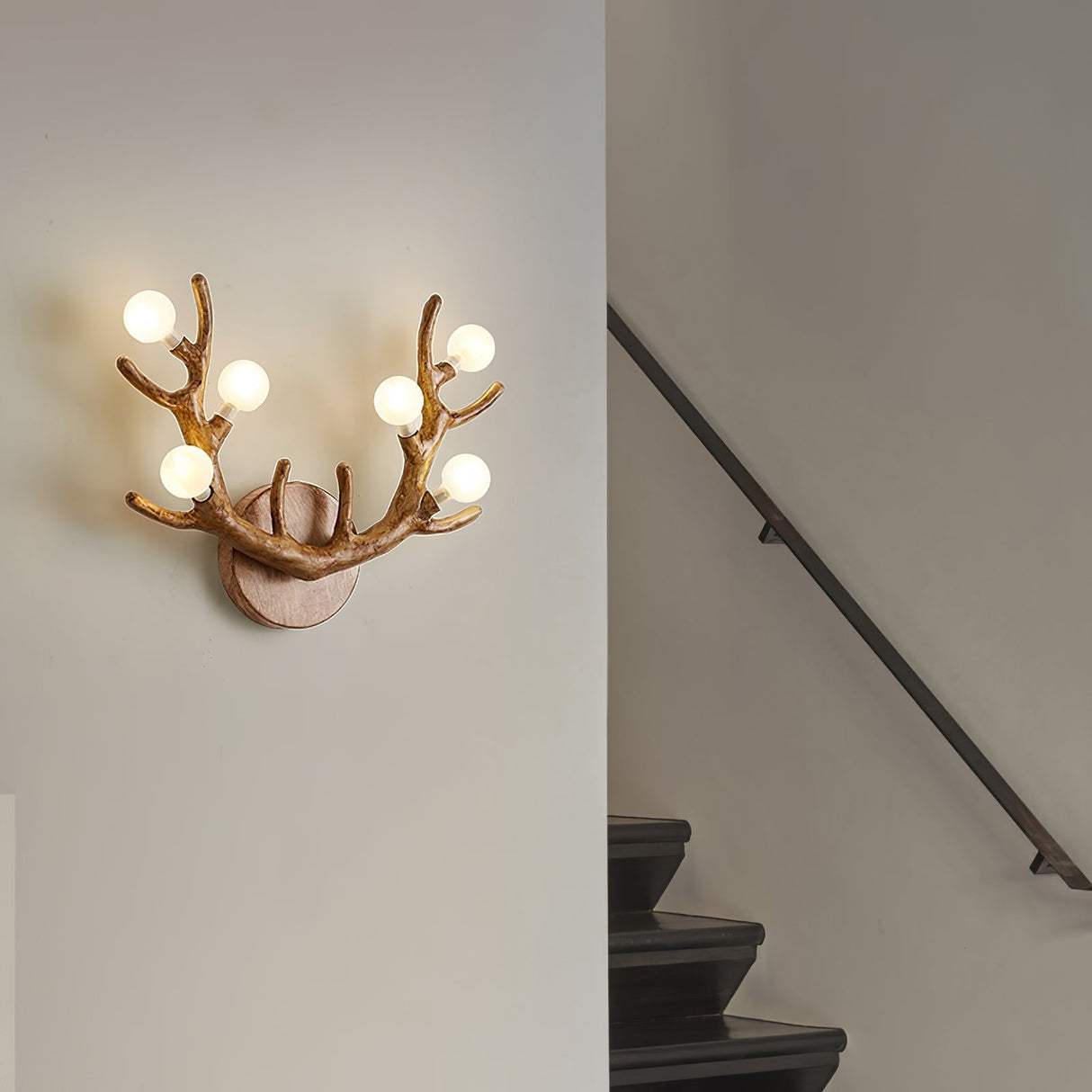 Natural Antler Wall Lamp  Rustic Wood Branch Design - Product detail 6