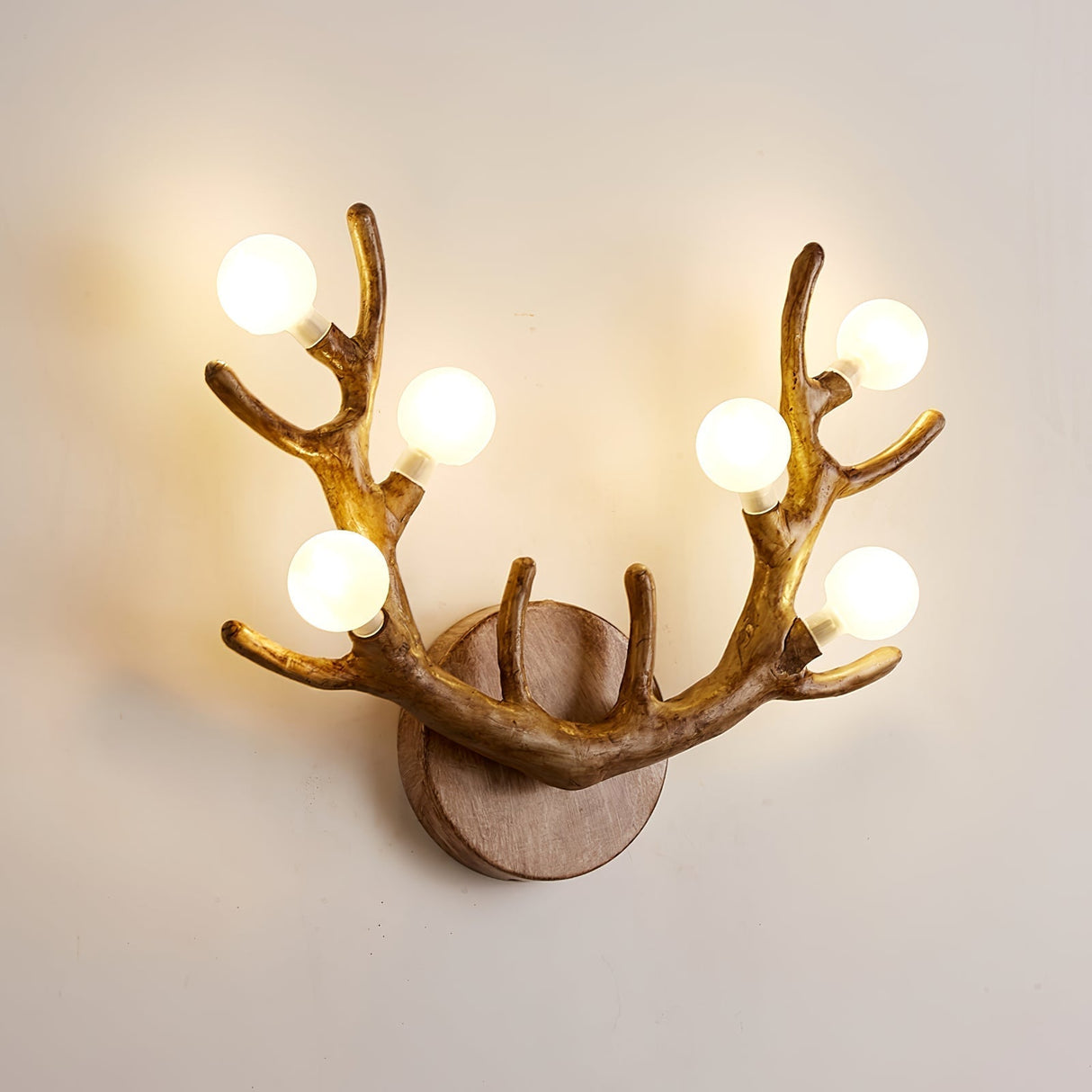 Natural Antler Wall Lamp  Rustic Wood Branch Design - Product detail 10