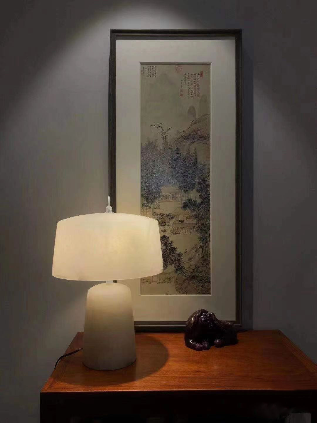 Alabaster Table Lamp  Vintage Brass Accents - Product detail 17
