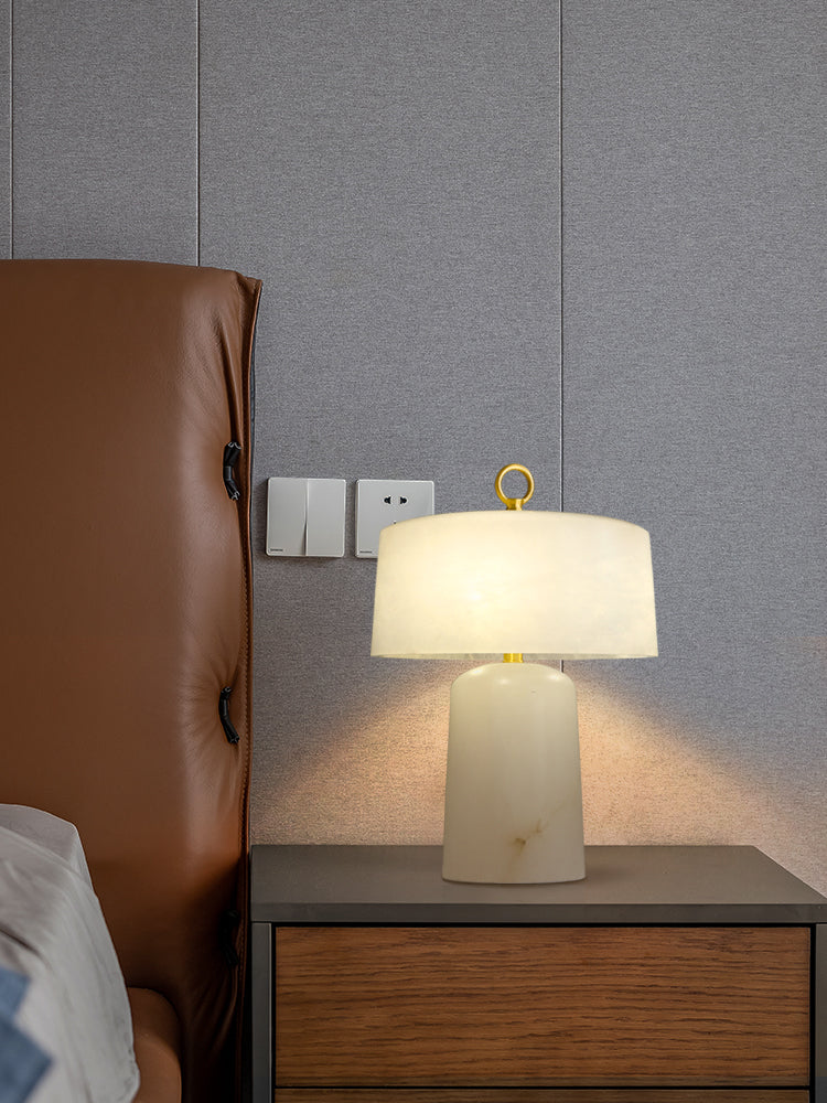 Alabaster Table Lamp  Vintage Brass Accents - Product detail 20
