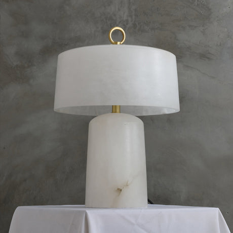 Alabaster Table Lamp  Vintage Brass Accents - Product detail 24