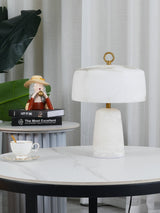Alabaster Table Lamp  Vintage Brass Accents - Product detail 13