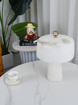 Alabaster Table Lamp  Vintage Brass Accents - Product detail 12