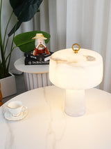 Alabaster Table Lamp  Vintage Brass Accents - Product detail 11
