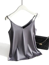 Satin Camisole Top  V-Neck Sleeveless Design - Product example