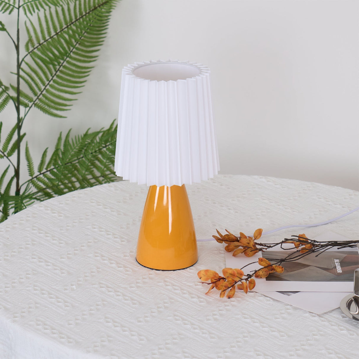 Modern Table Lamp  Orange Ceramic Base With White Shade - Product detail 7