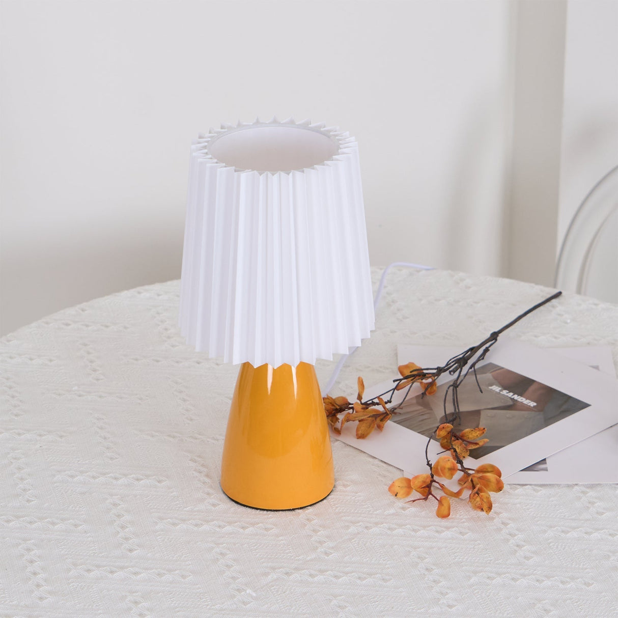 Modern Table Lamp  Orange Ceramic Base With White Shade - Product detail 8