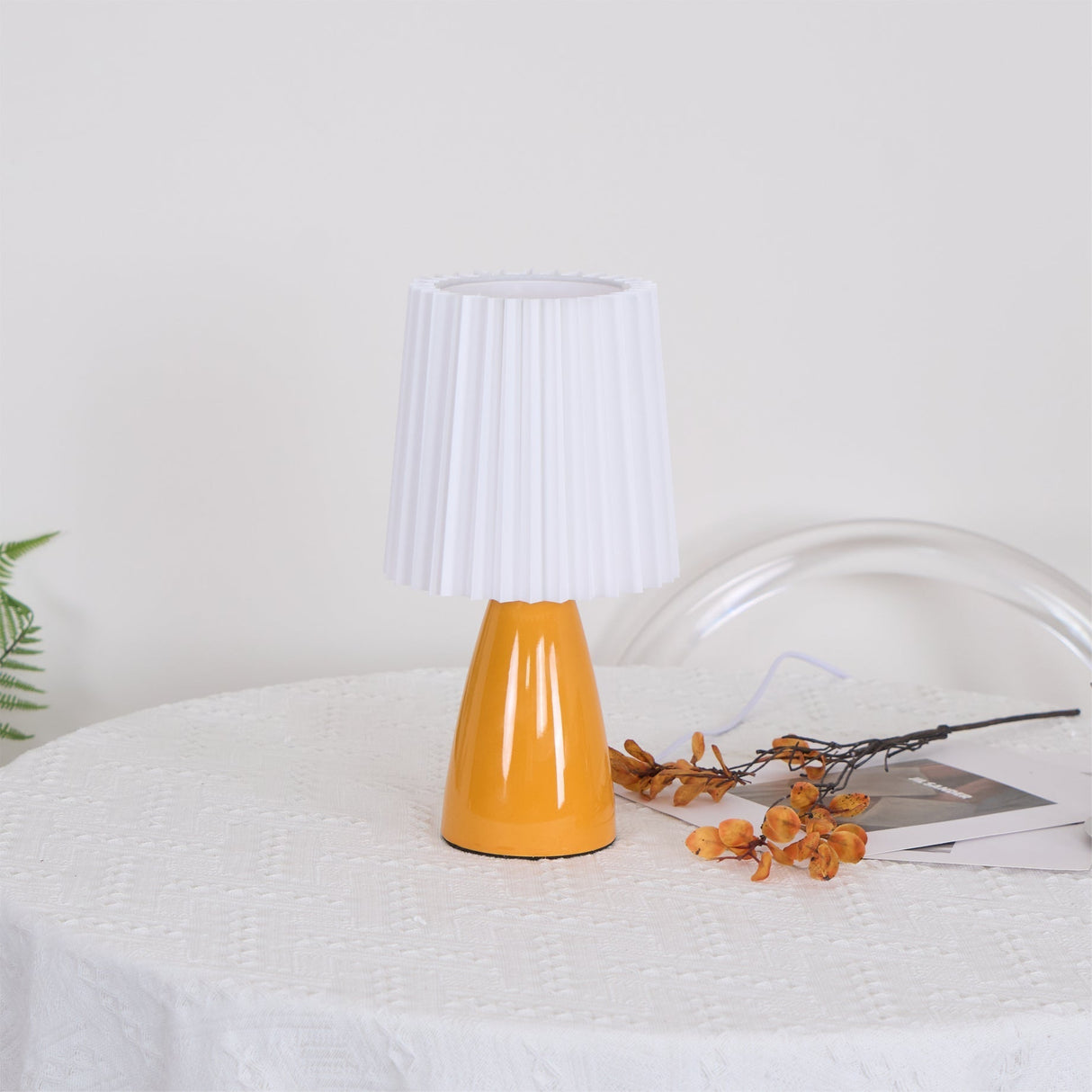 Modern Table Lamp  Orange Ceramic Base With White Shade - Product detail 12