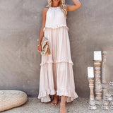 Layered Maxi Dress  Ruffled Halter Neck Design - Product example