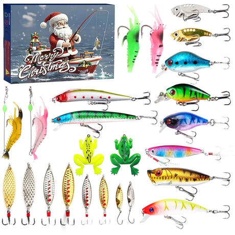 Fishing Advent Calendar  24 Premium Lures and Baits Set - Product showcase