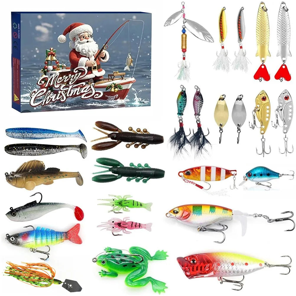Fishing Advent Calendar  24 Premium Lures for Christmas Countdown - Detailed view