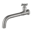 Wall Mounted Bathroom Faucet  Modern Stainless Steel Cross Handle - Product showcase