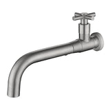 Wall Mounted Bathroom Faucet  Modern Stainless Steel Cross Handle - Product showcase