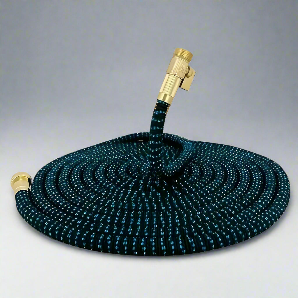 Expandable Garden Hose  Lightweight Kink-Free Watering with Brass Nozzle - Product showcase