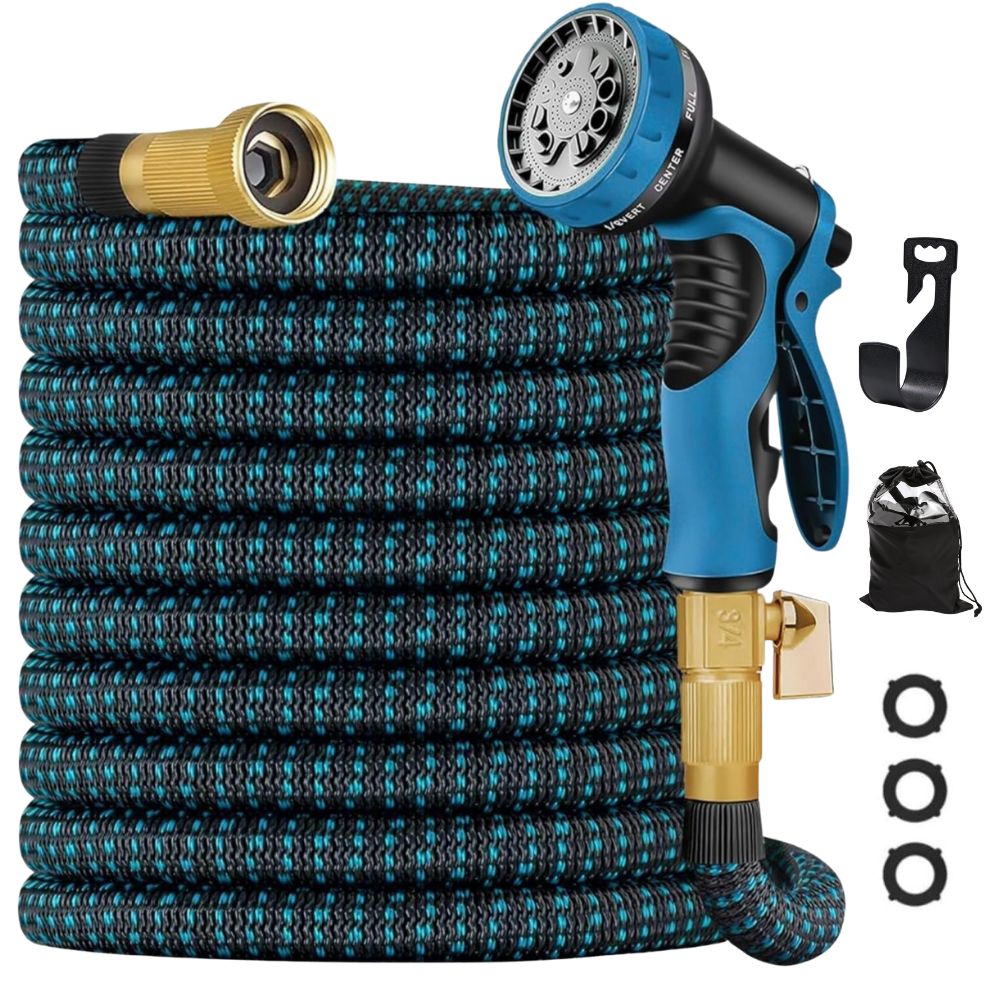 Expandable Garden Hose  Lightweight Kink-Free Watering with Brass Nozzle - Product detail 4