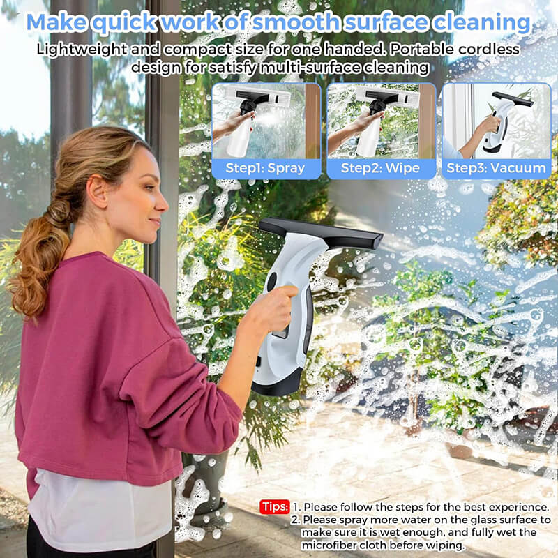 Cordless Window Cleaner  Powerful Suction Vacuum System - Detailed view