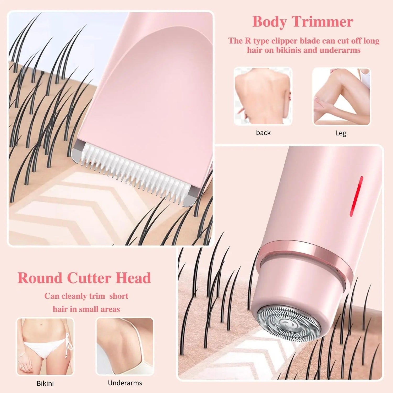 Electric Bikini Trimmer  Dual Head Waterproof Rechargeable Shaver - Product detail 4