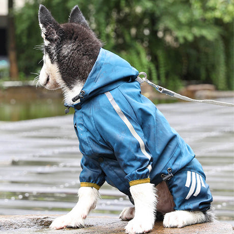 Waterproof Dog Raincoat  Adjustable Hood and Reflective Strips - Product detail 5