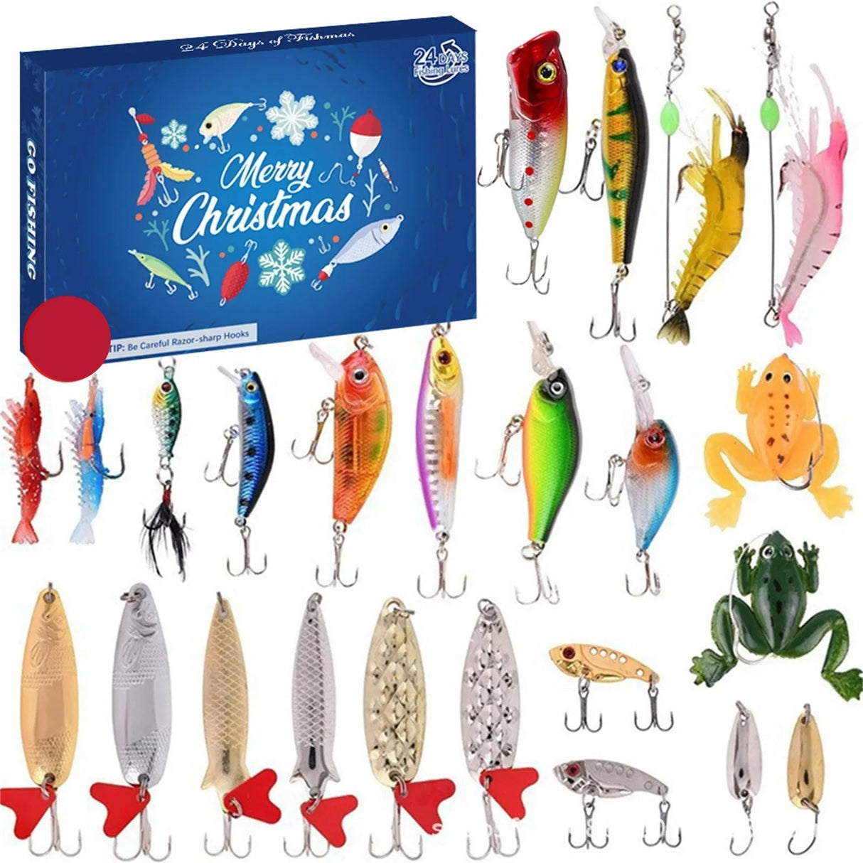 Fishing Advent Calendar  24 Waterproof Tackle Accessories - Product showcase