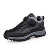 Mens Waterproof Walking Shoes  Fleece Lined with Velcro Closure - Detailed view