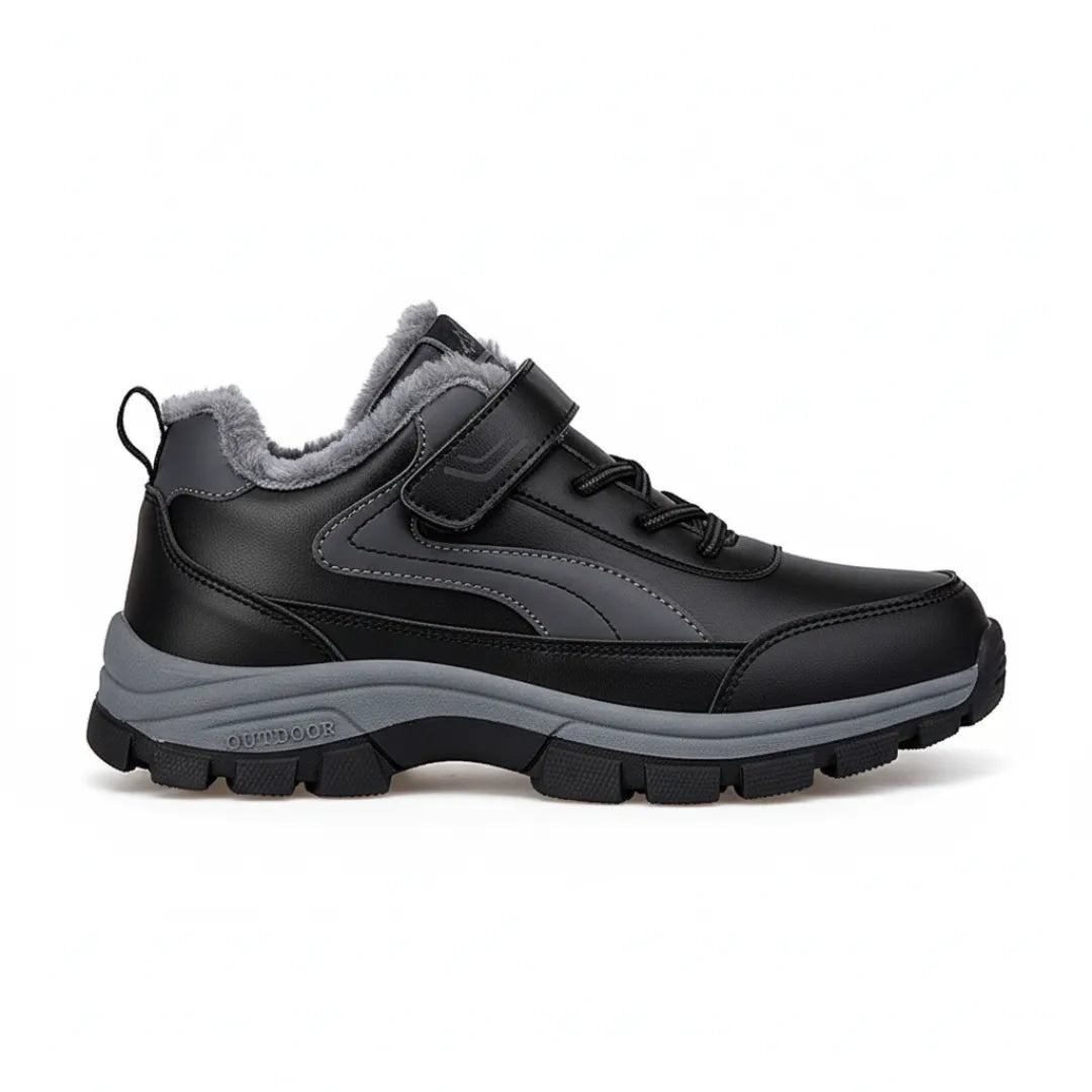 Mens Waterproof Walking Shoes  Fleece Lined with Velcro Closure - Product example