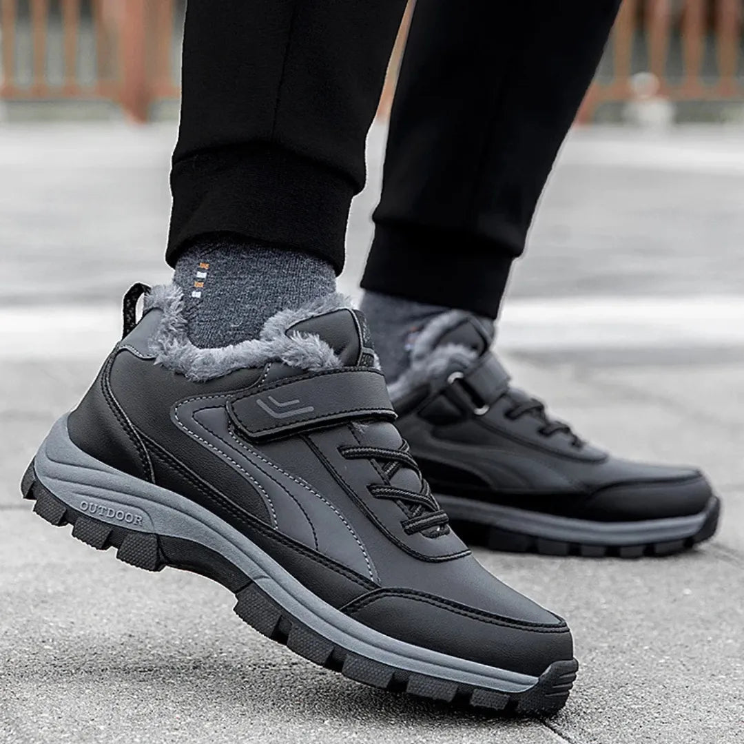 Mens Waterproof Walking Shoes  Fleece Lined with Velcro Closure - Product detail 8