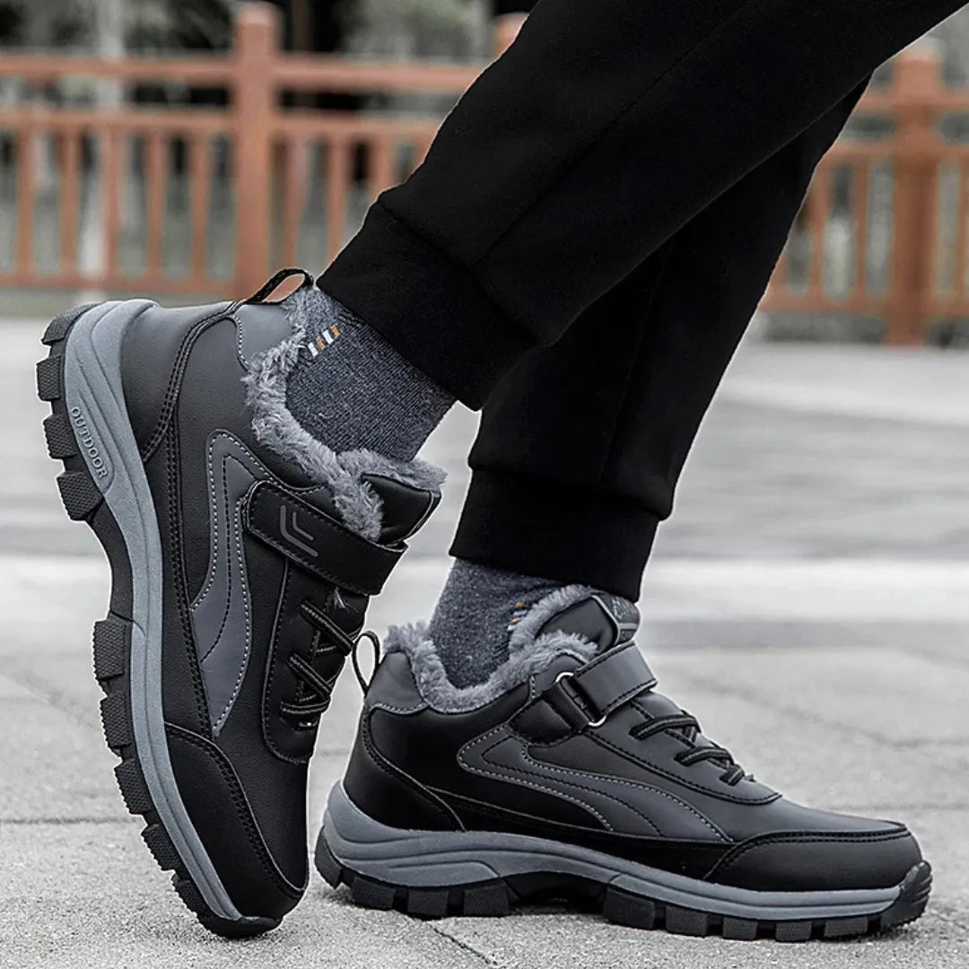 Mens Waterproof Walking Shoes  Fleece Lined with Velcro Closure - Product detail 9