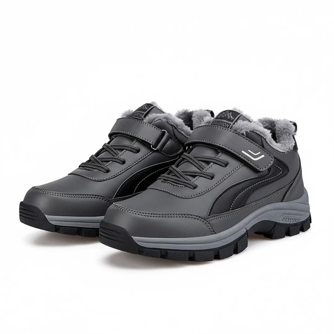 Mens Waterproof Walking Shoes  Fleece Lined with Velcro Closure - Product detail 10