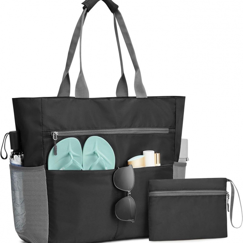 Waterproof Beach Bag  Large Tote With Multiple Pockets - Product showcase