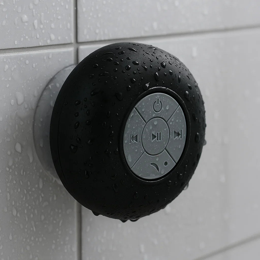 Waterproof Bluetooth Shower Speaker  Compact IPX4 Design with Bass - Detailed view