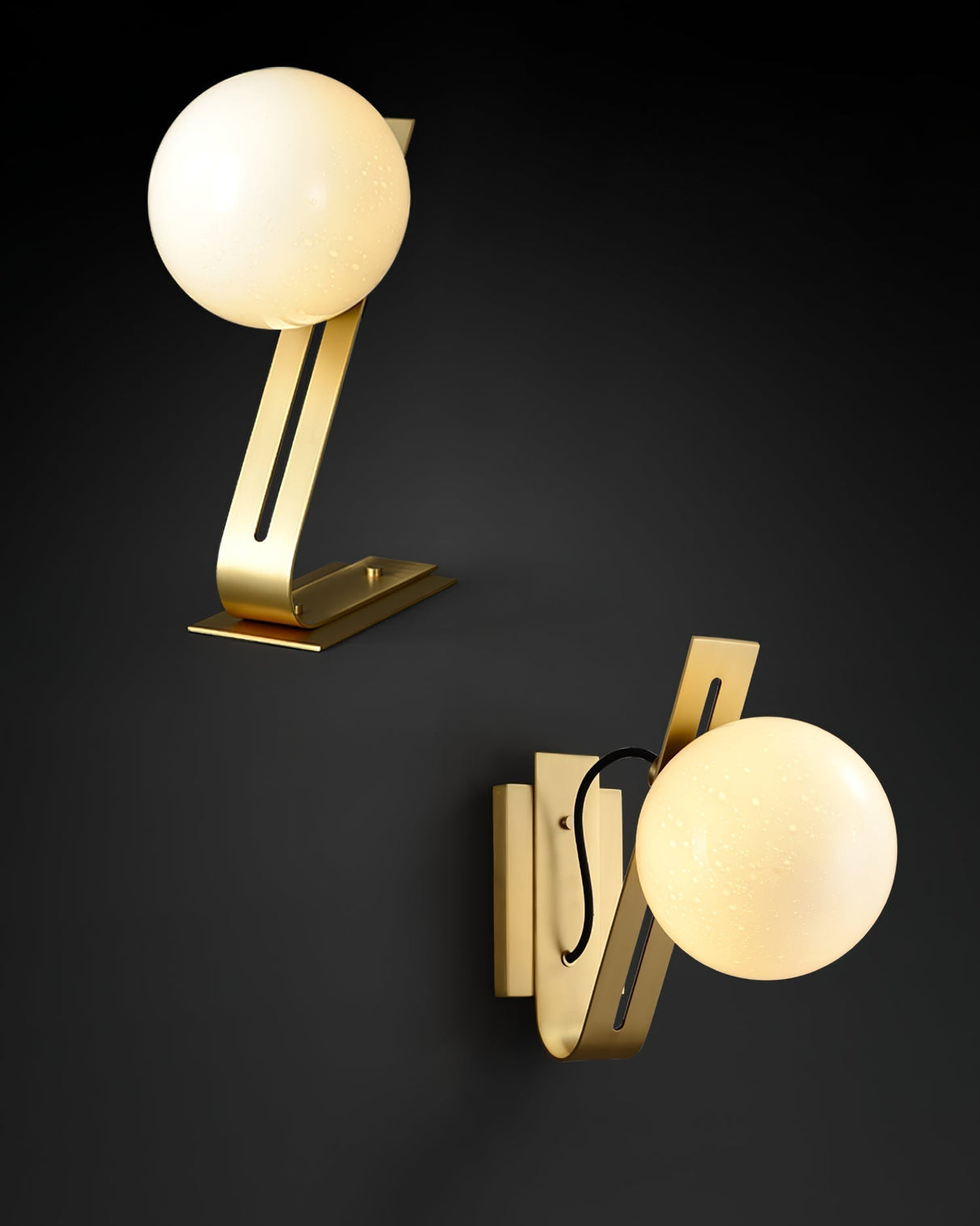 Modern Table Lamp  Glass Globe Brass Frame Design - Product detail 15