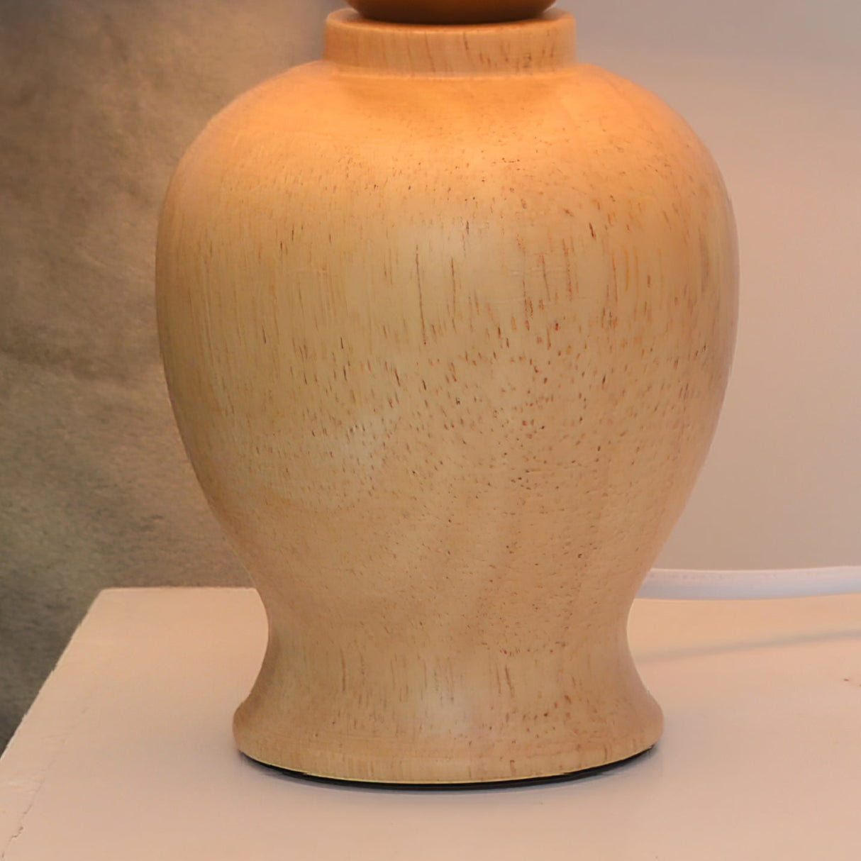 Classic Table Lamp  Natural Wood Base White Shade - Product detail 6