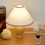 Classic Table Lamp  Natural Wood Base White Shade - Product detail 8