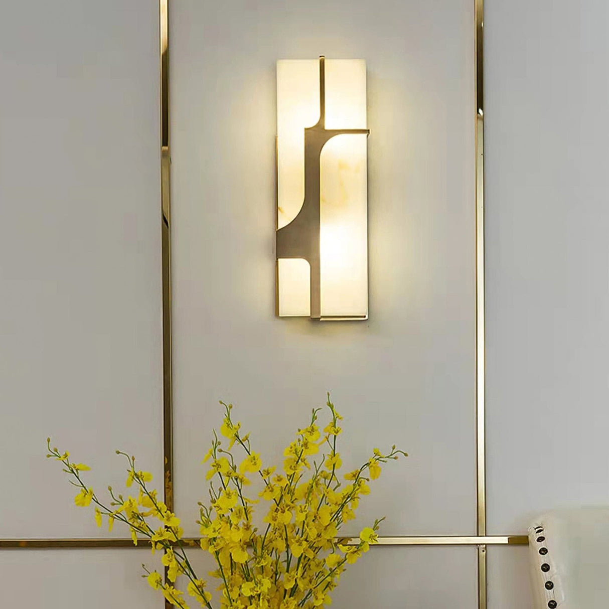 Modern Wall Sconce  Gold Frame Marble Design - Product detail 4