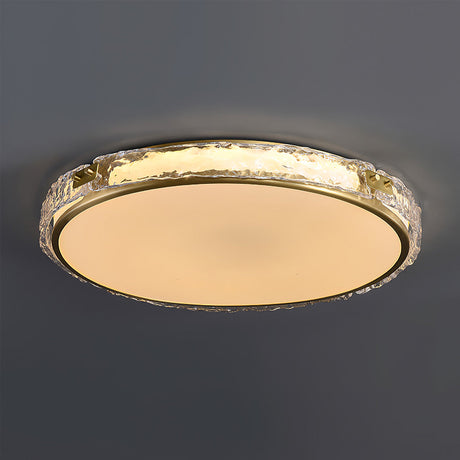 Modern LED Ceiling Light  Glass Ring with Gold Finish - Detailed view