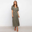 Elegant Wrap Midi Dress  Flutter Sleeve V-Neck Design - Product detail 7