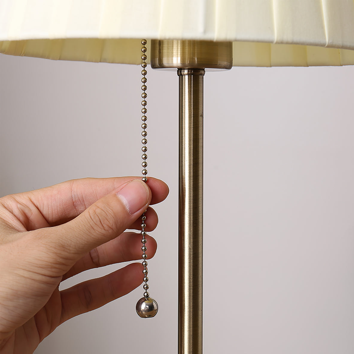 Modern Table Lamp  Brushed Metal Base With Pleated Shade - Product detail 5