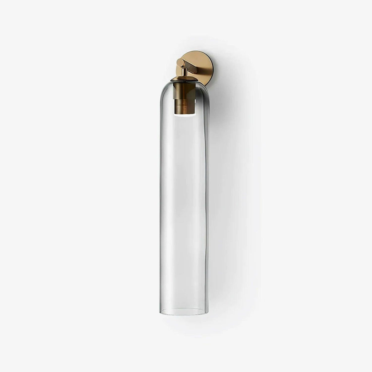 Modern Glass Wall Lamp  Cylindrical Frosted Shade with Brass Mount - Product detail 5