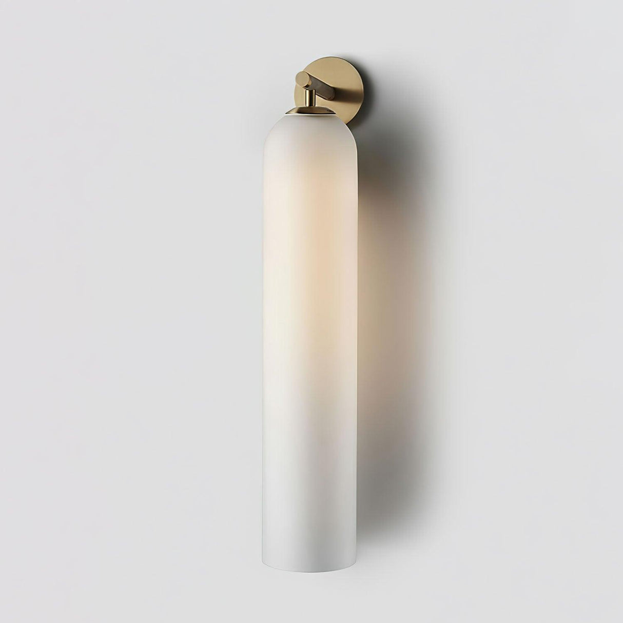 Modern Glass Wall Lamp  Cylindrical Frosted Shade with Brass Mount - Product detail 10