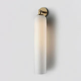 Modern Glass Wall Lamp  Cylindrical Frosted Shade with Brass Mount - Product detail 10
