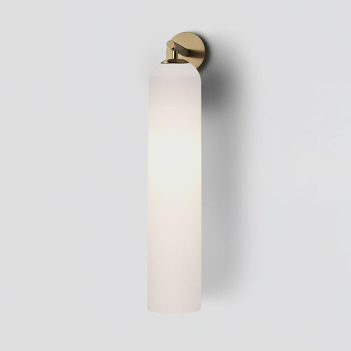 Modern Glass Wall Lamp  Cylindrical Frosted Shade with Brass Mount - Product detail 13